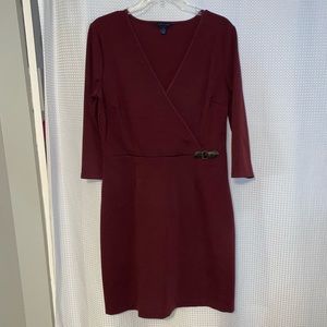 Tommy Hilfiger Maroon Wrap Dress